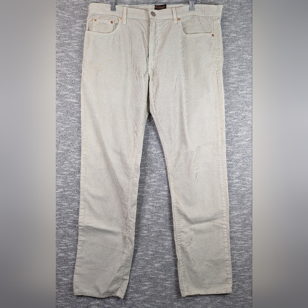 Civilianaire Japanese Selvedge Corduroy Jeans Men's 36 Slim Fit Beige Khaki